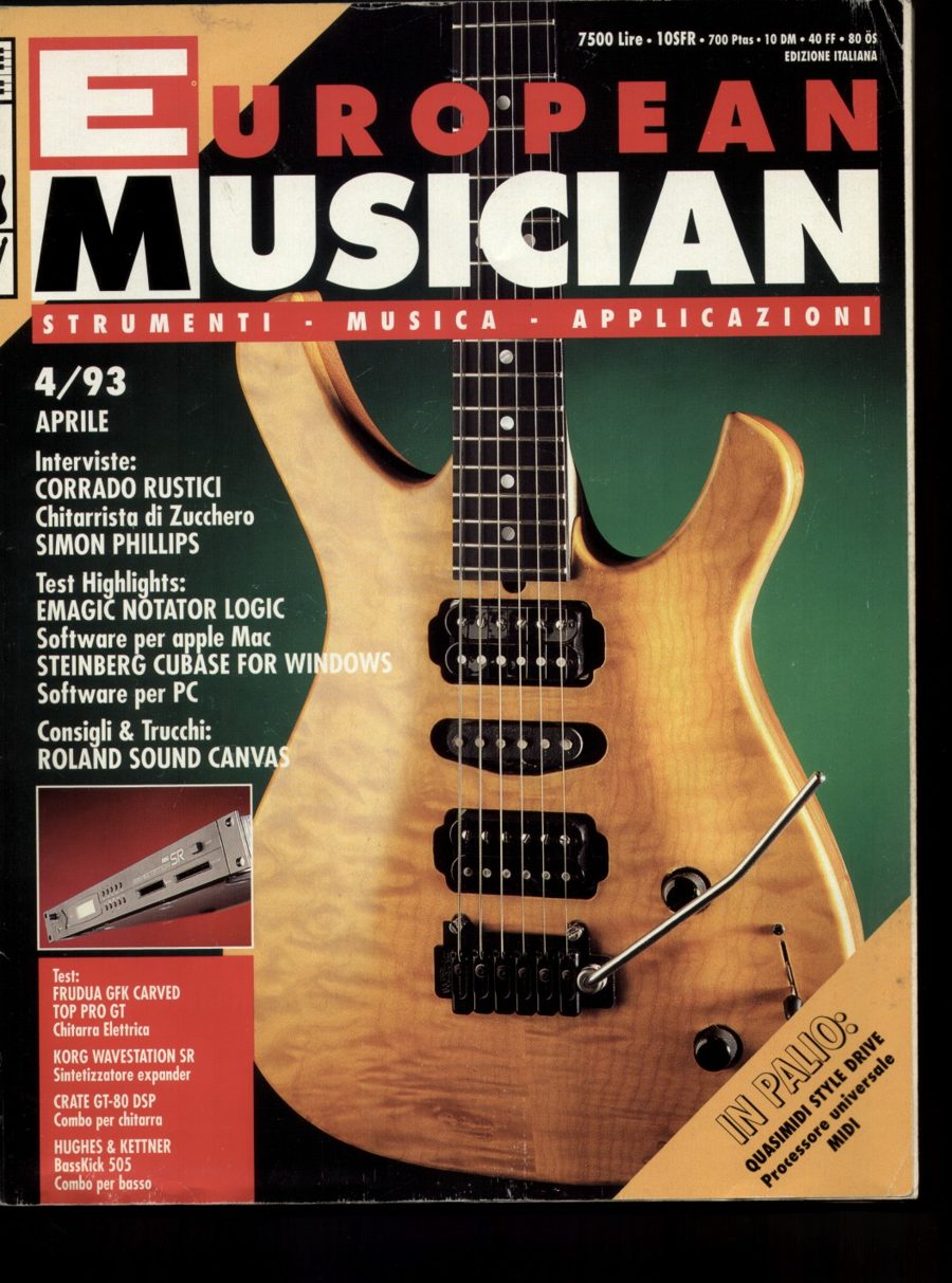 European Musician aprile 1993, test della chitarra Frudua GFK Carved Top Pro GT